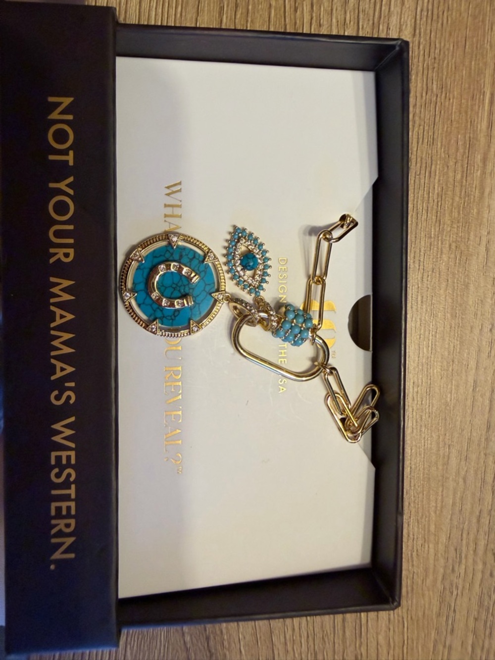 Outlaw 2026 Not Your Mama's Western Gold Chain Necklace with Turquoise Pendant